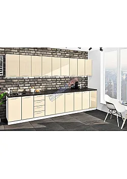 Готова кухня Комфорт Хай-тек 3,6 м Крем