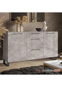 Современный комод Комфорт Flex 1.5 метра ДСП фасад Бетон светлый в прихожую
