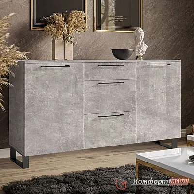 Сучасний комод Комфорт Flex 1.5 метра ДСП фасад Бетон світлий в прихожу-0