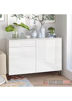 Комод-органайзер Комфорт Flex 1 м с ДСП фасадами Дуб беленый в коридор