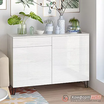 Комод-органайзер Комфорт Flex 1 м з ДСП фасадами Дуб білений в коридор-0