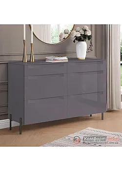 Комод минимализм Комфорт Flex 1.2 м из МДФ Графитовый для белья