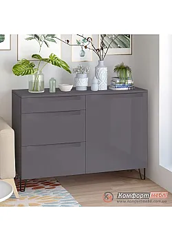 Комод бета ручка Комфорт Флекс 1 м из МДФ Графит в прихожую