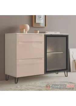 Комод буфет Комфорт Флекс 1 м с МДФ фасадами Капучино в гостиную