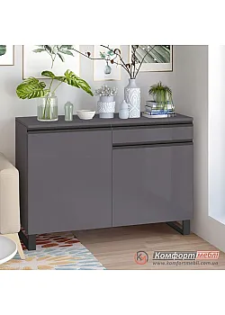 Комод для вещей Комфорт Flex 1200 мм ДСП фасад Графитовый для обуви