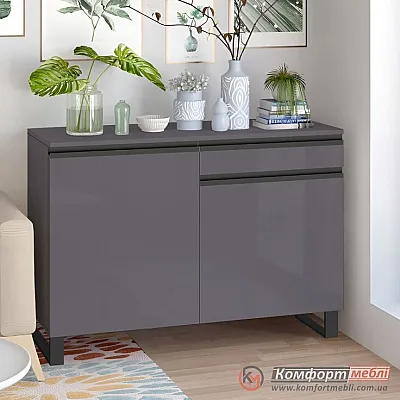 Комод для речей Комфорт Flex 1200 мм ДСП фасад Графітовий для взуття-0