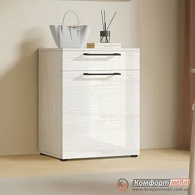 Маленька тумба Комфорт Flex 60 см ДСП фасад Дуб білений для прінтера-0