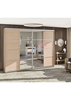 Шафа-купе 3,6 метра Комфорт "З 4-х частин" 4 дверна дуб натуральний