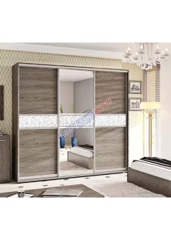 Шкаф-купе 2,5 метра Комфорт "Модель 2" 3 дверный в цвете дуб трюфель