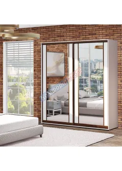 Шафа купе 1.3 метра Комфорт "Модель 7" 2 дверна білого кольору