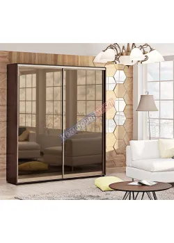 Шафа купе 1.4 м Комфорт "Дзеркало" дводверна венге