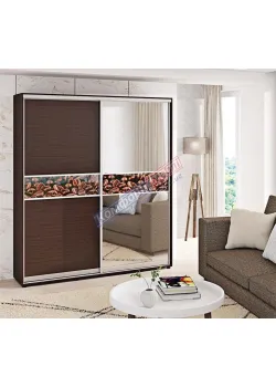 Шкаф-купе 1,7 м Комфорт "Модель 2" с зеркалом 2х дверный венге