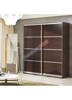 Шафа-купе 1,6 метра Комфорт "З 4-х частин" 2х дверна колір венге