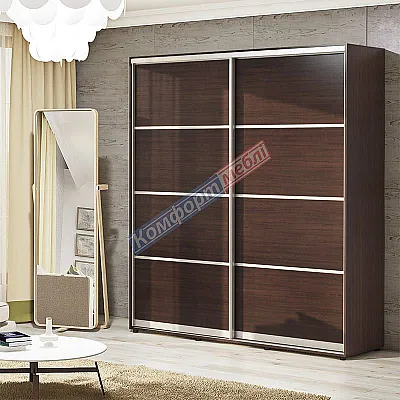 Шафа-купе 1,6 метра Комфорт "З 4-х частин" 2х дверна колір венге-0