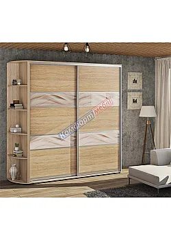 Шафа купе 0.9 м Комфорт "Модель 3" дводверна дуб натуральний