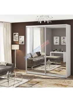 Шафа купе 1.1 метра Комфорт "Дзеркало" дводверна дуб білений