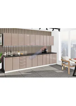 Готовая кухня Комфорт Хай-тек 3,7 м Медовый