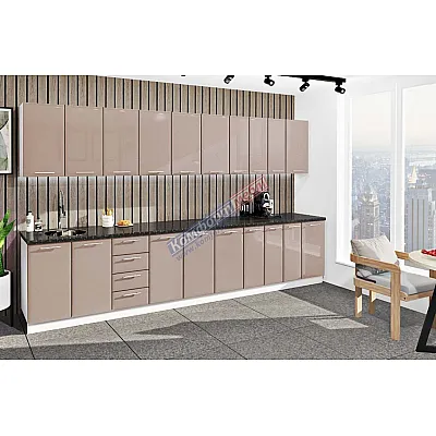 Готова кухня Комфорт Хай-тек 3,7 м Медовий-0