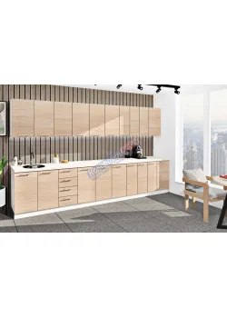 Готовая кухня Комфорт Эко 370 см прямая Дуб натуральный