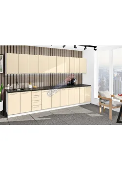 Готовая кухня Комфорт Хай-тек 3,7 м Крем