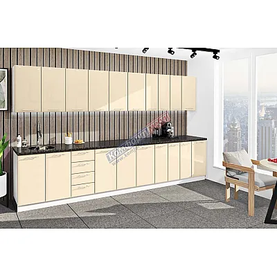 Готова кухня Комфорт Хай-тек 3,7 м Крем-0