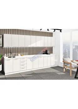 Готова кухня Комфорт Фарбований високий глянець 3700мм Білий