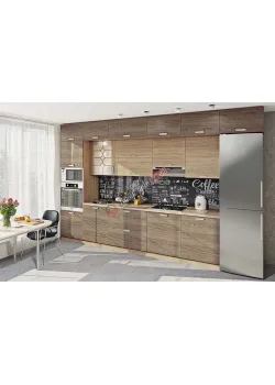 Готовая кухня Комфорт Эко 3,8 м прямая Дуб натуральный, Дуб трюфель