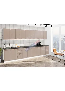 Готовая кухня Комфорт Хай-тек 3,8 м Медовый