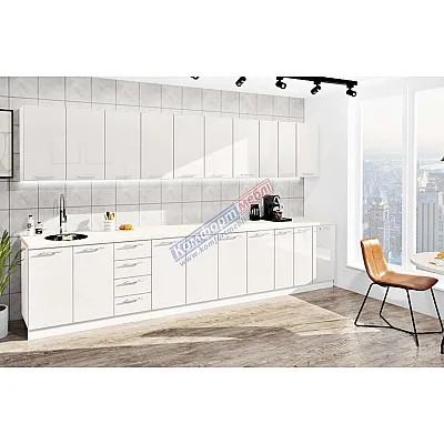 Готова кухня Комфорт Фарбований високий глянець 3.8 м Білий-0