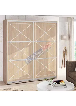 Шафа купе 2.0 метра Комфорт "Прованс" глянець 2 дверна дуб сонома