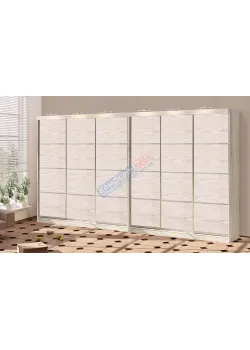 Шафа-купе 4600 мм Комфорт "З 4-х частин" 6х дверна дуб білений