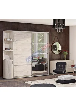 Шкаф-купе 1,3 м Комфорт "Из 4-х частей" 2 дверный беленый дуб