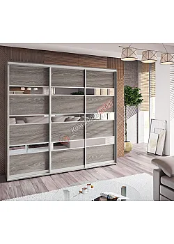 Шафа-купе 2700 мм Комфорт "Модель 4" 3 дверна дуб трюфель