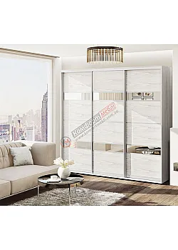 Шафа-купе 2200 мм Комфорт "Модель 5" 3 х дверна дуб білений