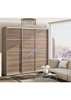 Шафа купе 1.8 м Комфорт "З 4-х частин" тридверна дуб трюфель