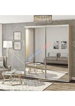 Шафа купе 130 см Комфорт "Дзеркало" 2 дверна дуб сонома