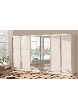 Шкаф-купе 4,4 метра Комфорт "ДСП" шестидверный беленый дуб