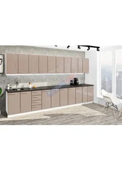 Готовая кухня Комфорт Хай-тек 3,9 м Медовый