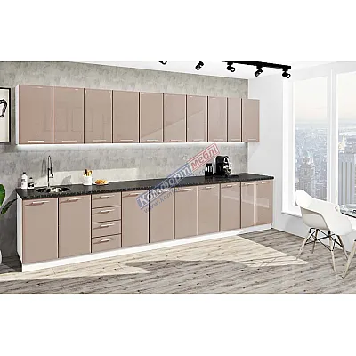 Готовая кухня Комфорт Хай-тек 3,9 м Медовый-0