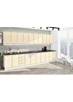 Готовая кухня Комфорт Хай-тек 3,9 м Крем