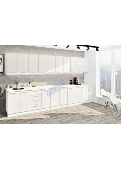 Готова кухня Комфорт Фарбований високий глянець 3.9 метра Білий