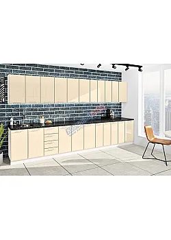 Готовая кухня Комфорт Хай-тек 4,0 м Крем