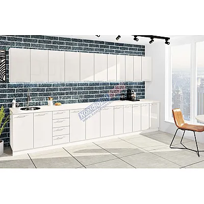 Готова кухня Комфорт Фарбований високий глянець 4000м Білий-0