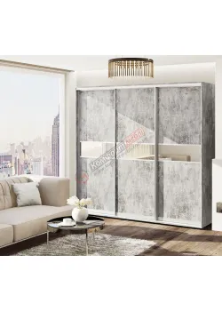 Шафа-купе 2200 мм Комфорт "Модель 2" 3 дверна бетон