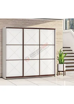 Шкаф-купе 2,6 м Комфорт "Прованс" глянец 3х дверный белого цвета