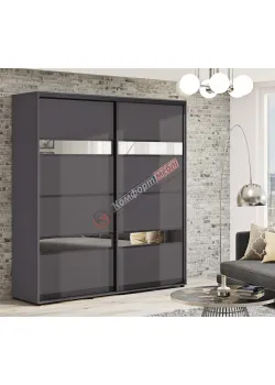 Шафа купе 1.4 м Комфорт "Модель 5" дводверна кольору антрацит