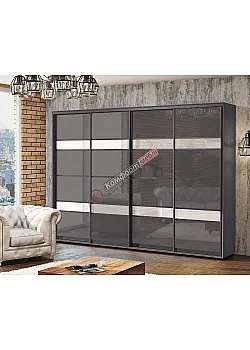 Шкаф-купе 4 м Комфорт "Модель 5" 4 дверный Грифель