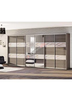 Шафа-купе 4,8 метра Комфорт "Модель 3" шестидверна дуб трюфель