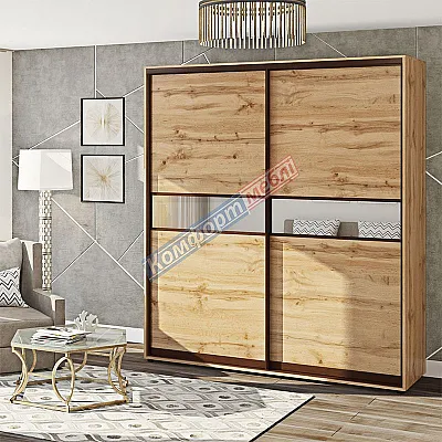 Шафа купе 1.5 метра Комфорт "Модель 2" двохдверна дуб аппалачі-0