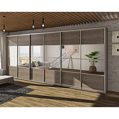 Шафа-купе 5,0 метра Комфорт "Модель 8" 6х дверна у кольорі дуб трюфель-0